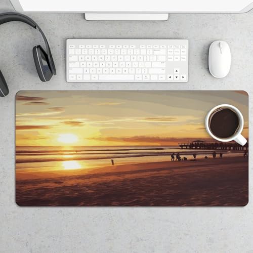 Tapete de escritorio grande Sunset Beach de goma miniatura 5