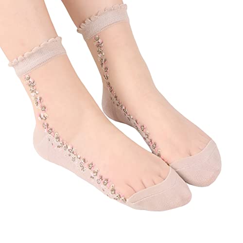 1 Pairs Unisex Warm Soft Embroidered Mesh Sport Socks Medium Stockings Casual Socks Long Socks for Thick Thighs