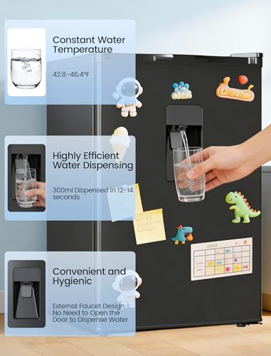 Image of COWSAR 2.5 Cu.Ft Mini Fridge with Freezer, Double Reversible Door Compact Dorm Refrigerator with 2 Removable Shelves, Commercial Apartment Fridge for Bedroom, Office, Kitchen, Dorm, Black