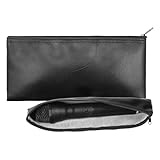 2 Pack Microphone Bag 2 Size Wireless Microphone Case Black Zipper PU Leather Mic Bag Mic Accessories Storage Bags for Wired Wireless Microphones Gigging Travel 8.6' x 4.13' and 11.41' x 4.13'