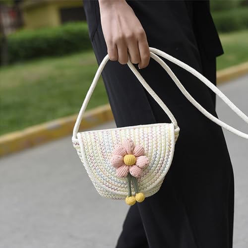 Crossbody Bags for Women Cotton Cross Body Purses Cute Handbags Flower Shoulder Bag Satchel Phone Wallet Multi(Pink Flower)3