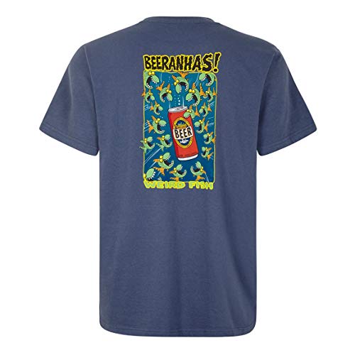 Weird Fish Raro para Hombre de Pescado Beeranhas Artista Camiseta Azul índigo S