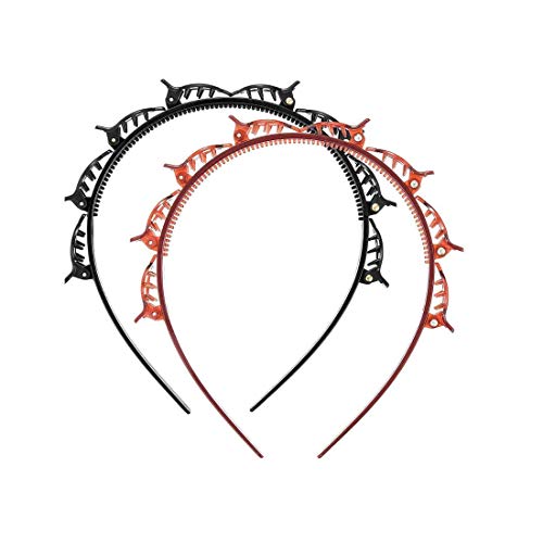 BrenzaFab 2 Pcs Trending Trunks Headbands Plastic And Resin Hair Twister | Hairstyle Braid Tool | Hair Clips For Girls And Women | Hairstyle Hairpin | Alligator Clips (Black & Brown)