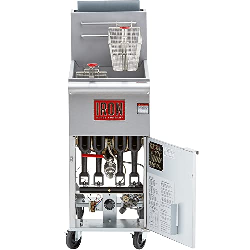 Iron Range Company Irf-50 Lpg 50 Lbs. Commercial Free Standing Liquid Propane Gas Fryer, 120,000 Btu, Stainless Steel, Etl Listed #TOP2