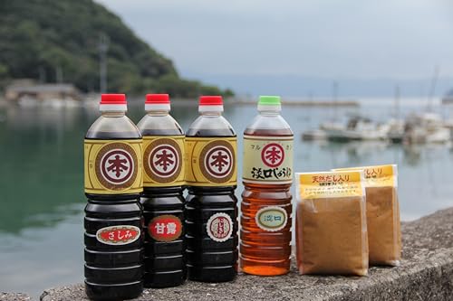 [マルホン醤油]濃厚しょうゆ4種類4本と田舎みそ2種2kgセット