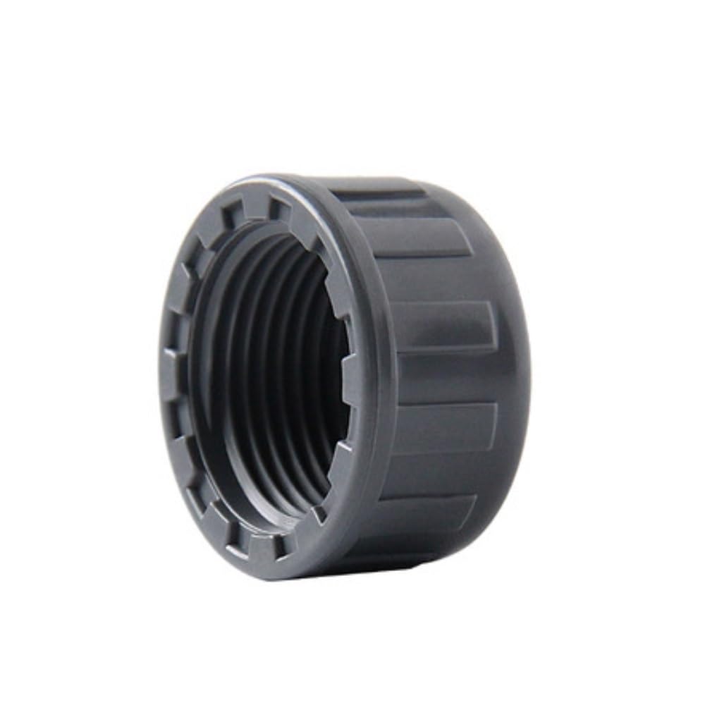 Threaded Pipe Connector PVC Female End Cap, White/Grey/Blue Water Tube Hand Screwed, 20mm-63mm Pipe Connector for DIY 1pc(Grey,32mm)