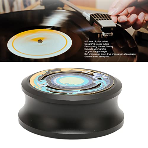 Record Weight Stabilizer, LP Turntable Disc Clamp, Professional Vibration Damping Disc Weight for Record Protection Black - Image 2