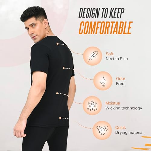 Thread Linens 3 Pack Mens Thermals T Shirt, Body Warmer Base Layer Thermal Underwear Mens Thermal Top for Men Size S-XXL - Image 4