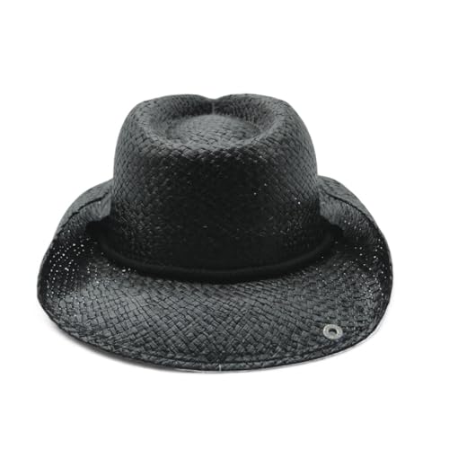 Image of Peter Grimm Straw Round Up Cowboy Hat - Stylish and Versatile Straw Hat for Men and Women - One Size