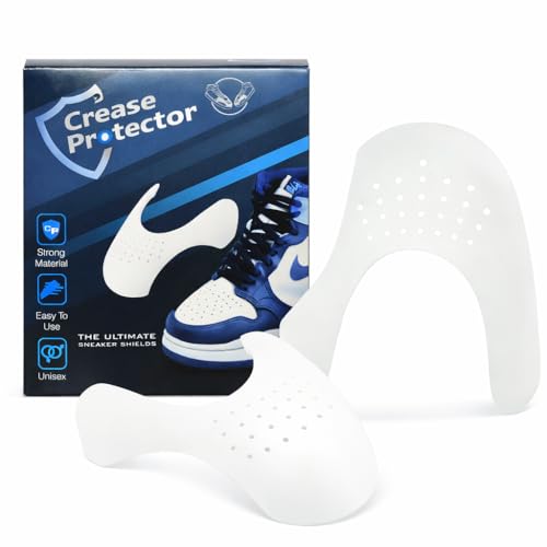 Image of Shoe for Sneakers & Shoes | Anti Crease Toe Box Guards | Prevents Wrinkles & Cracks | Comfortable Breathable Shoe Shields | Black & White | Large & Small Sizes