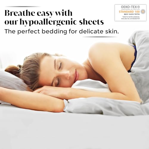 Image of Split King Size Sheet Set | 2 Fitted Sheets for Sleep Number & Adjustable Beds | Organically Grown | Ultra Soft & Cooling |100% Viscose | 17 inch Deep Pocket [Dove Grey]