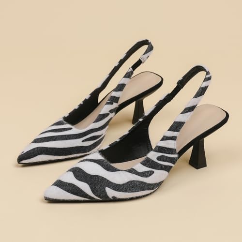 Women's Slingback Closed Pointed Toe Pumps Kitten Heels Wedding Party Casual Dress Shoes, Model XTZ-088-32
