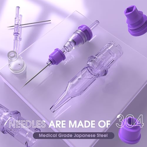 INKin Tattoo Cartridge Needles 5 RL #08 0.25MM Round Liner with Precise Positioning System Safety Membrane 10Pcs for SMP Tattoo and Permanent Makeup Supplies Microshading Hair Scalp - Image 2