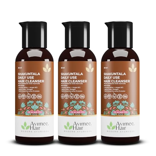 Image of Avimee Herbal Shakuntala Daily Use Hair Cleanser | For Silky Hair | With Aloe, Apple Cider, Rice & Keratin Protein | Sulphate & Paraben Free Shampoo For Men & Women | 50 ml (Pack of 3)