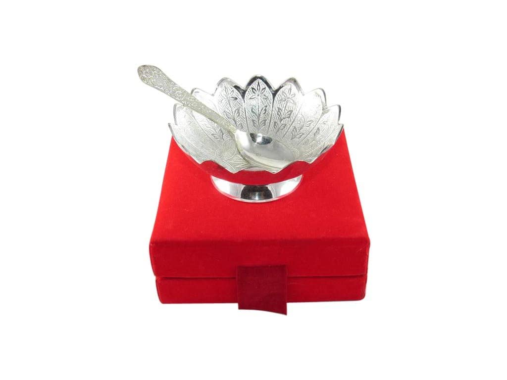 deco Alankaram Presents Silver Plated Loti Zari Pooja Thali Set, Pooja Items For Home Temple, Pooja Articles For Gift, Pooja Thali Decorative #Frienemy-280