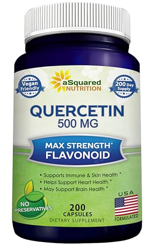 aSquared Nutrition Quercetin 500mg Supplement - 200 Capsules - Quercetin Dihydrate to Support...