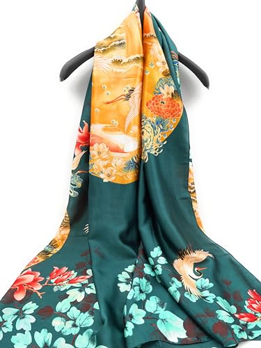 Silk Large 100% Mulberry Scarf - Long Satin Fashion Designer Lightweight Shawl Wrap2