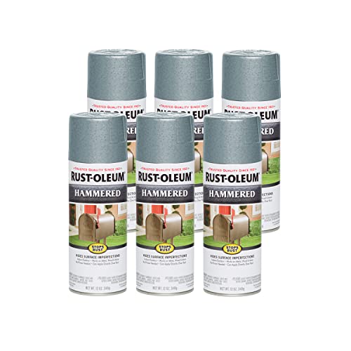 Get Cheap Price Rust-Oleum 7212830-6 PK 7212830-6PK Stops Rust Hammered Spray Paint, 12 Oz, Light Blue, 6 Pack, 12 Ounce (Pack of 6), 72 Fl Oz