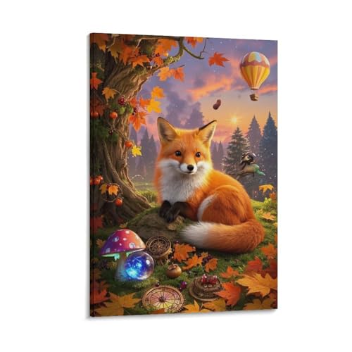 Toile renard roux au pied de l'érable pour créer un cocon nature dans votre chambre