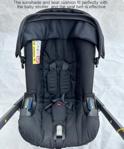 Image of Stroller Accessory Washing Kit Textile Set, Colorful Canopy & Water Resistance Soft Cushion Compatible with DOONA Strollers (Fashion Black)