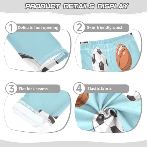 Bolaz Toddler Girls Leggings Printed Yoga Pants Leggings Football and Basketball for Kids3