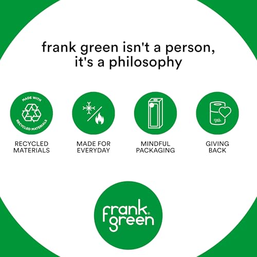 Frank Green Reusable Iced Coffee Cup with Straw, 3-in-1 Insulated Drink Holder with Double Wall Vacuum, Ceramic Lined Tumbler with Straw and Lid - Midnight 15oz/425ml