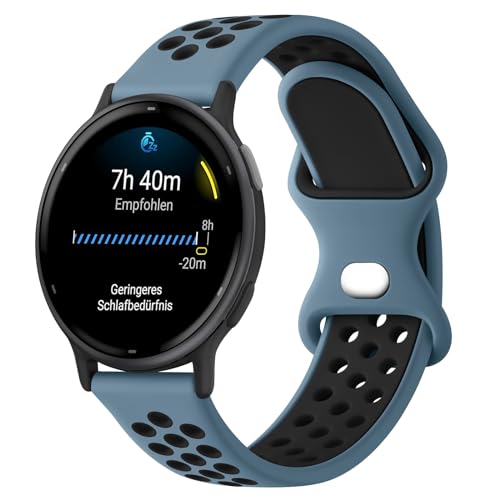Oumida Correa para Garmin Vivoactive 5, Garmin Vivomove Sport/Vívomove Trend, Garmin Forerunner 55/Forerunner 165/165 Music, 20 mm de silicona, impermeable, transpirable, correa de repuesto deportiva