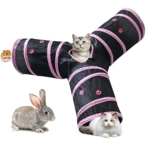 Túnel para Gatos de 3 Vías Plegable con Bola Colgante Cover