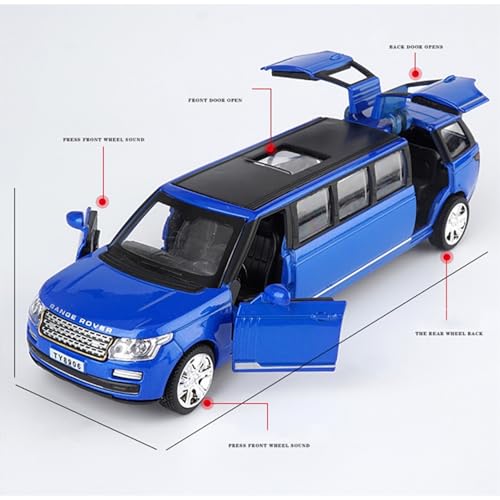 Image of 1:32 Long Range Rover Toy Car for Kids Alloy Diecast Metal Cars with Light Sound Openable Door Pullback