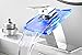 Bathroom Sink Faucet Waterfall Glass Spout LED Light 3 Colors Changing Hot and Cold Water Mixer Single Handle One Hole Deck Mounted Bathroom Faucet Lavatory Vanity Basin Tap Chrome