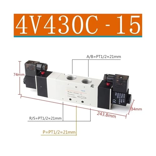 Vanne magnétique 4v430c-15 à commande directionnelle robuste AC24V