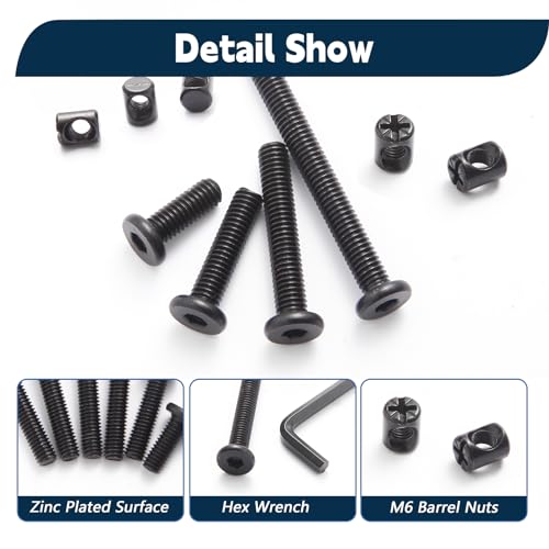 Hincell Crib Screws Hardware Replacement Kit,Hincell 28 Set Baby Bed Frame Bolts &Barrel Nuts Set For Delta/Graco/Dream thumb #3