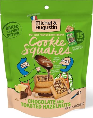Image of Michel & Augustin Chocolate Hazelnut Shortbread Cookies, 15ct Bag