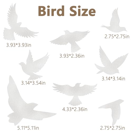 Image of 9 Sheets Bird Window Clings, Protect and Save Bird Strikes Window Stickers, Glass Door Stickers Decals, Stop Birds Flying into Windows Accessories Home Decorations