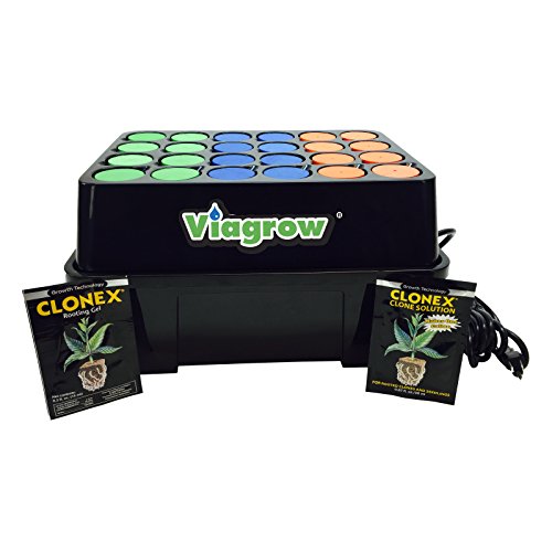 Viagrow VCLN24 Clone Machine 24 Site Aeroponic Hydroponic System, Black