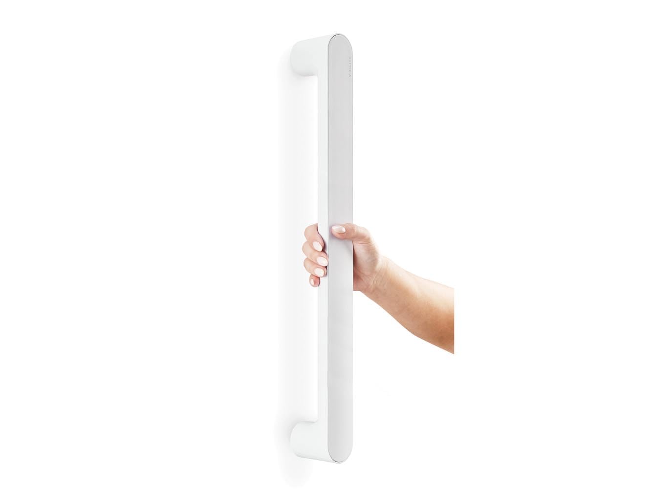 Vitility Asidero de baño ID, barra de pared de seguridad para ducha bañera inodoro escalera, ABS, capacidad 150 kg, barra recta 55 cm, blanco, incluye tornillos