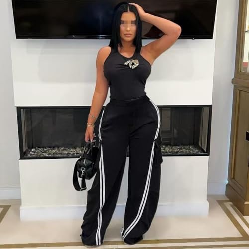 Women's Denim Patchwork Loose Straight Leg Pants Harajuku Oversized Wide Leg Pants Y2K Pants2