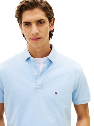 Image of Tommy Hilfiger Mens Short Sleeve Cotton Pique Polo Shirt in Regular Fit