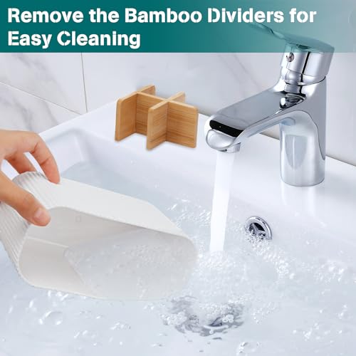 Image of GFWARE White Toothbrush Holder - Bamboo Toothbrush Holders for Bathrooms Electric Toothbrush Holder Organizer Kids Toothbrush Holders for Bathrooms Countertop (White)