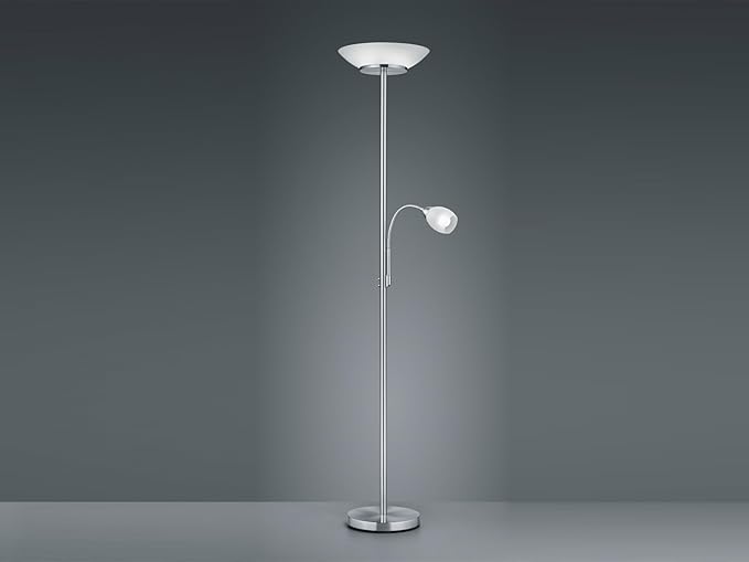 Reality Leuchten Beleuchtung meineWunschleuchte Plafondschijnwerper zilver 180 cm met flexibele leeslamp en glazen paraplu's wit photo 3