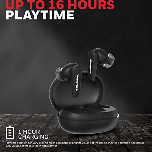 Image of Honeywell Trueno U5000 Truly Wireless ANC Earbuds, Bluetooth V5.0, 16 hrs non-stop music in 1 hr of charge, Noise cancelling with ANC, High Bass, 260mAh Battery, IPX4 Water Resistance, Voice Assistant