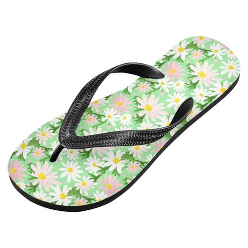 Sinestour Floral Leaves Green Flip Flops for Beach Thong Sandals Anti-slip Lightweight Beach Slippers for Summer Swim Travel2