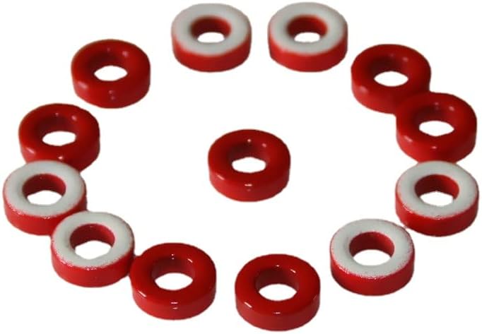 20PC magnetic ring core T37-15 HF RF iron powder core red and white ring