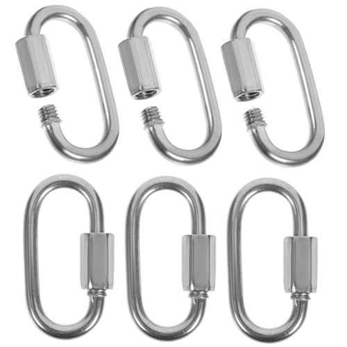 HOMOCONO Heavy Duty Chain Quick Links 6pcs Stainless Steel Locking Connectors for Replacement Link Connectors