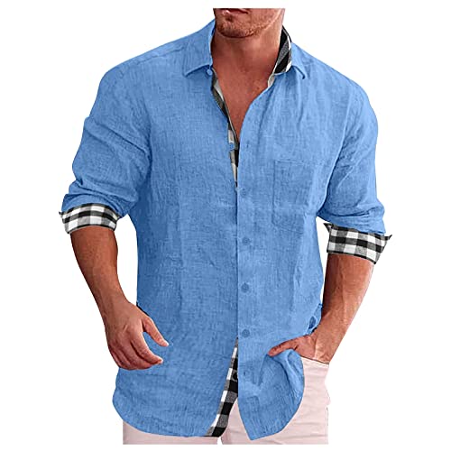 Tunique Homme Doux Tendance Manches Longues Chemisie Cou Henley Chemise Homme Printemps Confortable Taille Plus Faire la fête Mince Boutons Uni