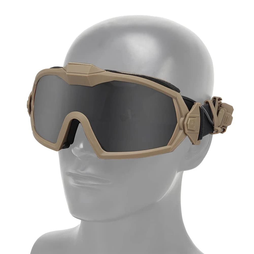 KODENOR Anti Fog Tactical Goggles with Fan for Cycling Hunting Hiking Airsoft Shooting Glasses (Color : MA-122-T)