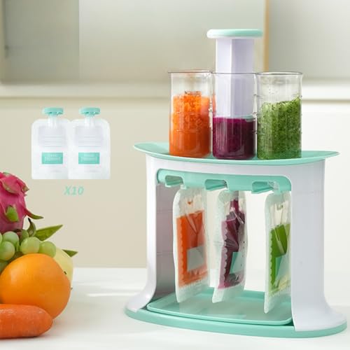 La Mejor Recopilación de Robots para preparación de comida de bebé favoritos de las personas. 41 Squeeze Station Estación de Llenado para Alimentos Semisólidos para Bebés Fabricante de Alimentos para Bebés con 10 Bolsas de Alimentos Estación de Compresión de Jugo de...