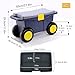 LNGCLTEZ Heavy Duty Plastic Portable Tool Box with Tray and Seat,Rolling Garden Storage Tool Cart, Lockable Tools Storage Container for Lawn Weeding Planting,Blue