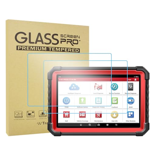 Transwon (New Version) 2PCS Tempered Glass Screen Protector for LAUNCH X431 PRO3S+ Elite (Sized 222mm x 140.5mm) 2.5D Curved Edge