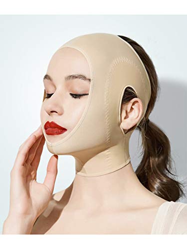 Anna-Kaci Womens Chin Strap Support Band Neck Bandage Post Surgical Compression Head wrap, Neck and Chin Compression Garment Wrap, Beige, Medium